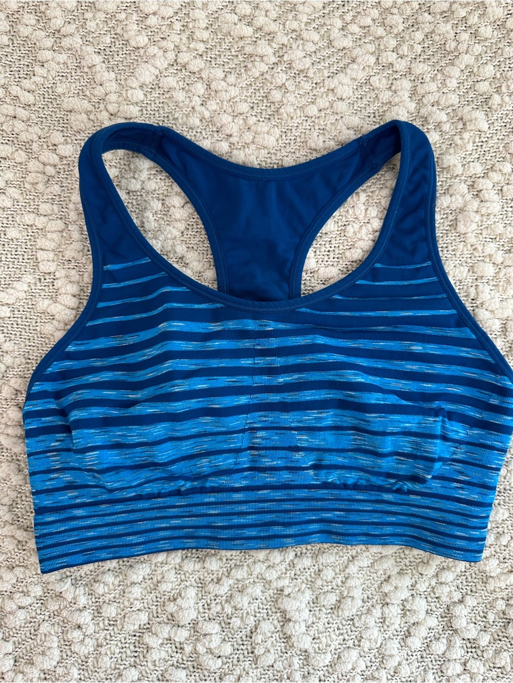C9 Champion Seamless Blue Space Dye Striped Racerback Sports Bra XL